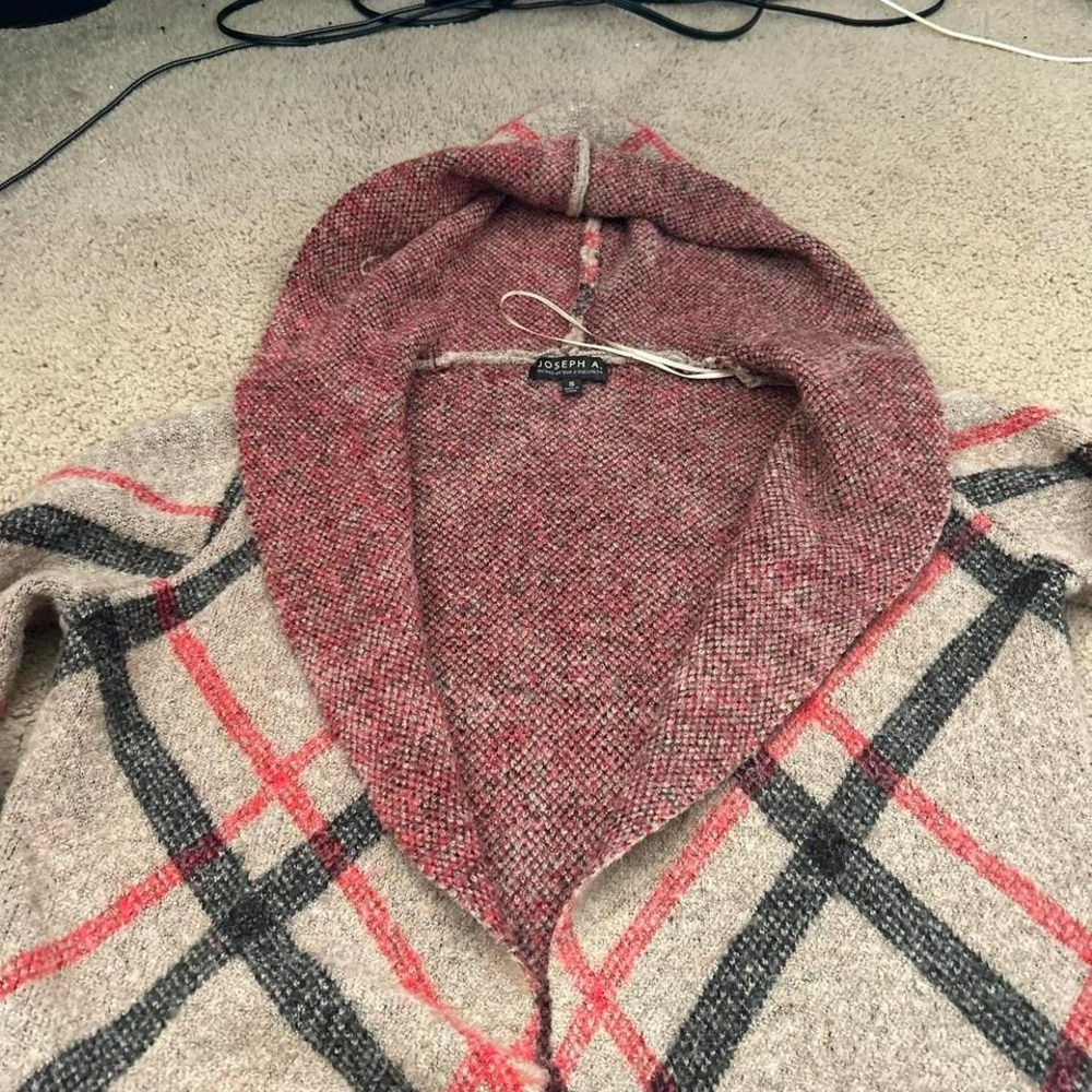 Joseph A. plaid silk hooded cardigan in multi-coloured hues - Picture 3 of 4